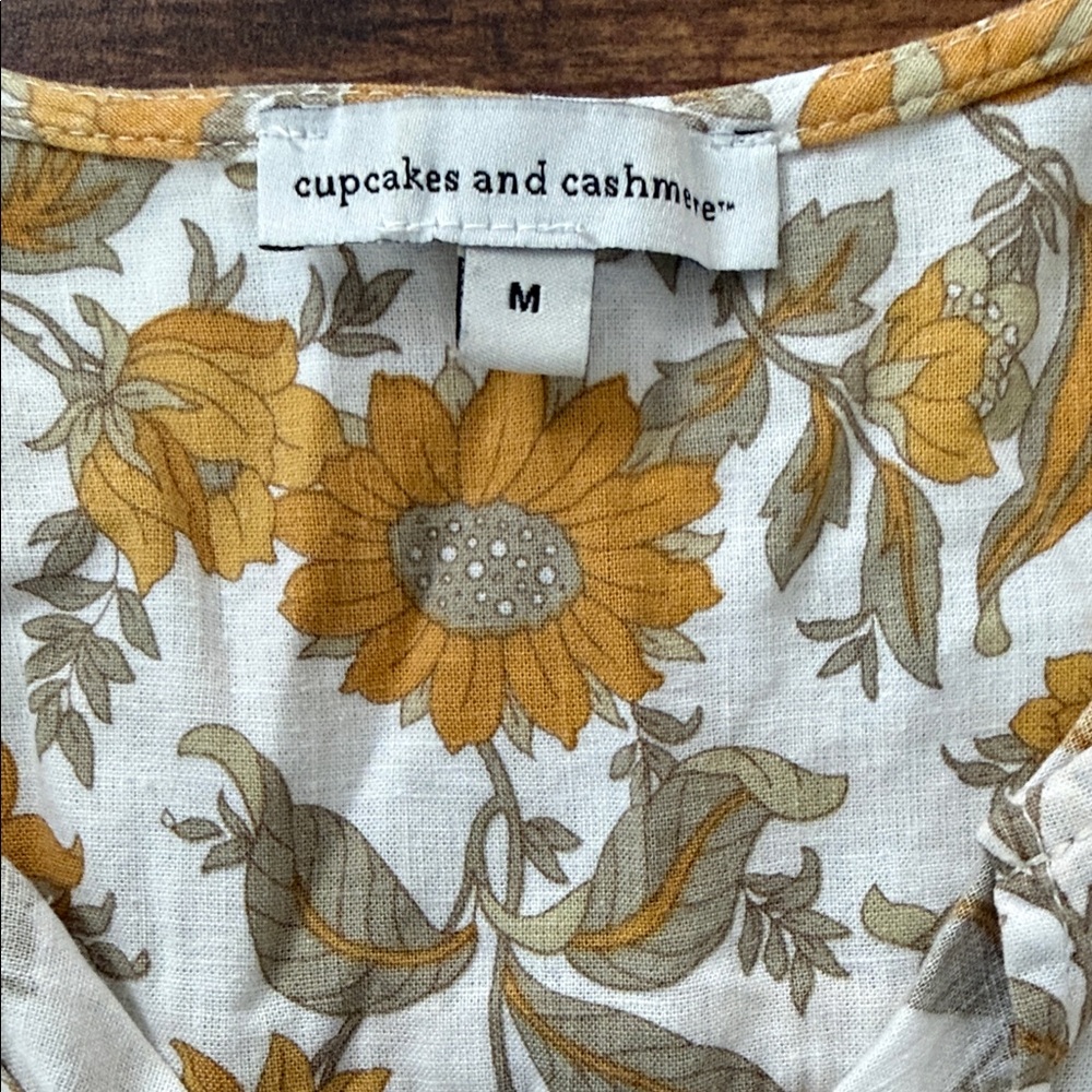 Anthropologie| cupcakes & cashmere Sunflower Blouse - Picture 2 of 7